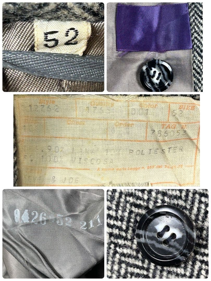 ポール＆ジョー ヴィンテージ ヘリンボーン ウール トレンチコート 52 XL