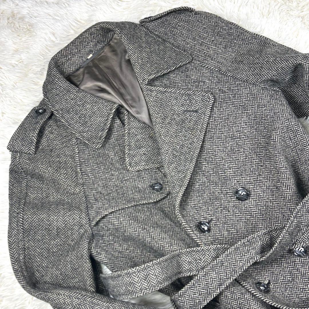ポール＆ジョー ヴィンテージ ヘリンボーン ウール トレンチコート 52 XL
