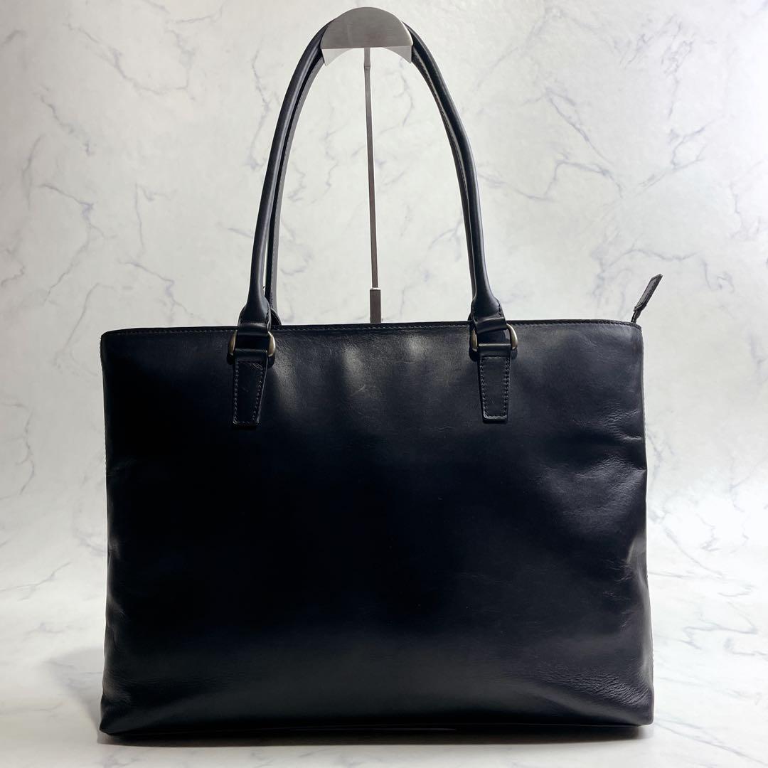 美品✨マザーハウス アンティーク スリムトート ビジネスバッグ ブラック A4