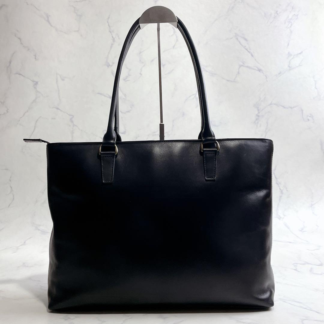 美品✨マザーハウス アンティーク スリムトート ビジネスバッグ ブラック A4