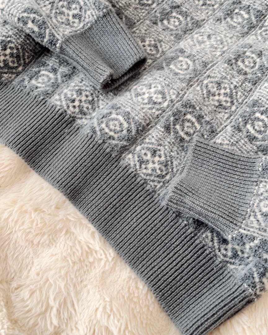 Christian Dior ディオール ラガーニット ポロ グレー Lサイズ