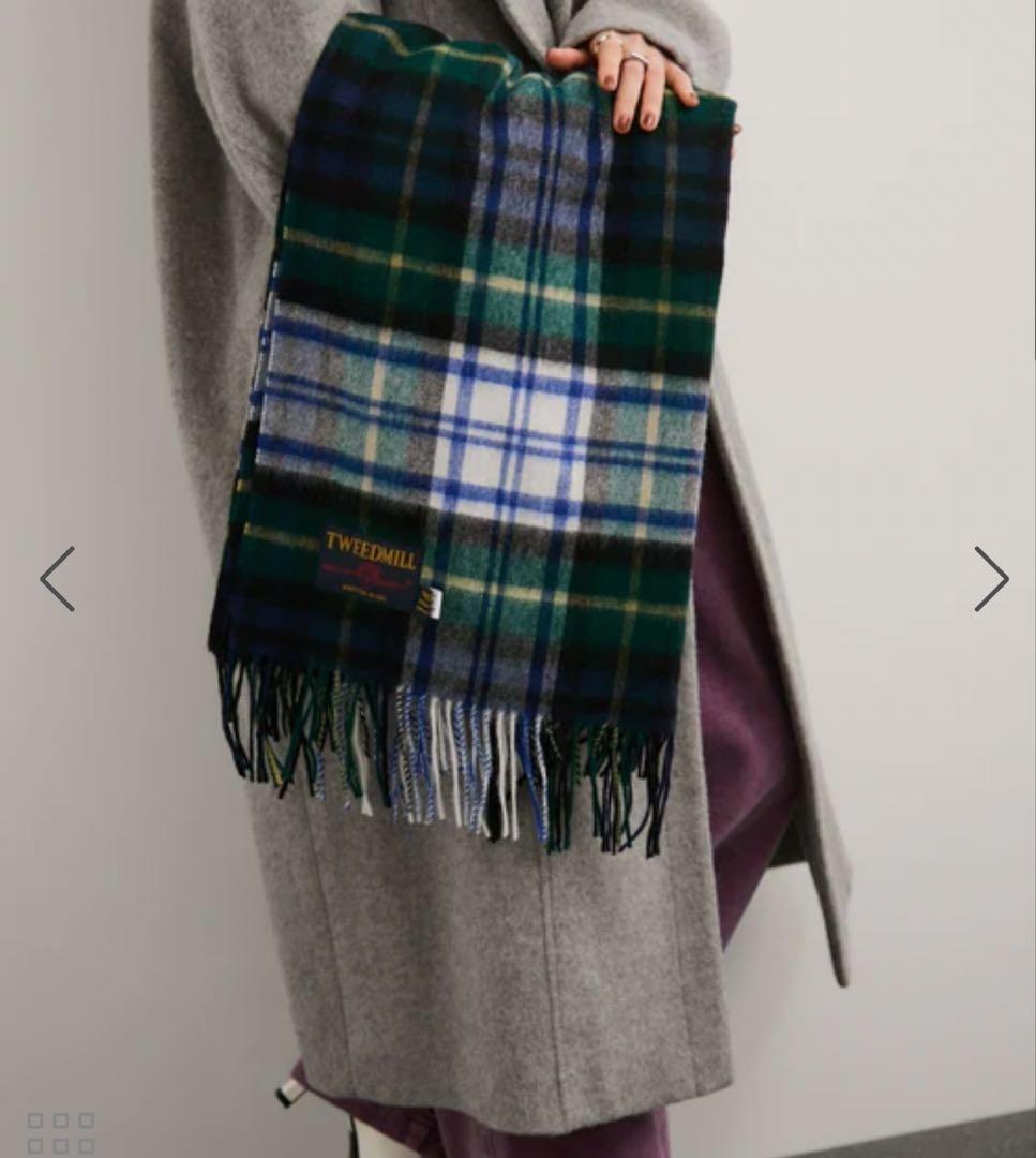 未使用品　TWEEDMILL ツイードミル　大判チェックマフラー　再お値下げ