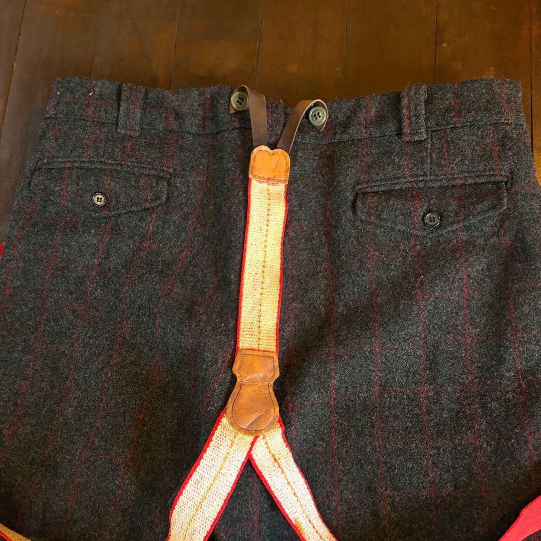 80sUSA製！！【L.L.Bean エルエルビーン】ウールサスペンダーパンツ