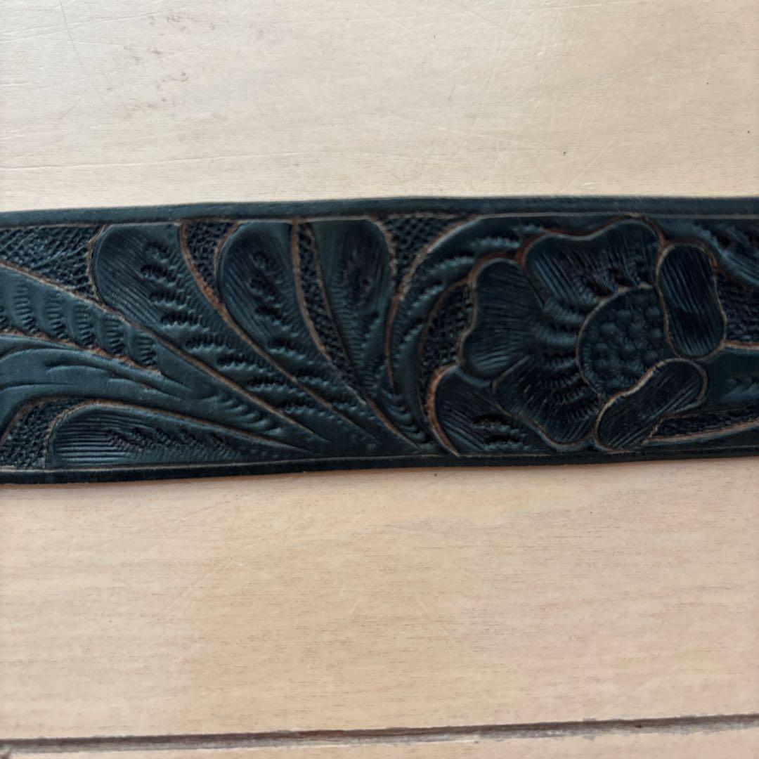 Pohan Cheng　ダブルアールエル 藍染カービングベルト