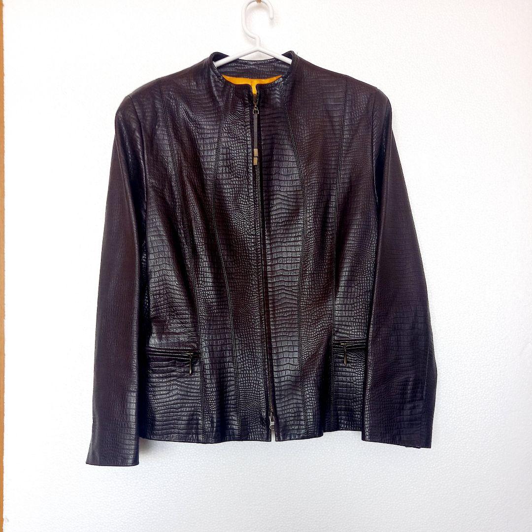 百貨店ブランド　CORDIER 　ワールド　 ラムレザージャケット　2XL相当