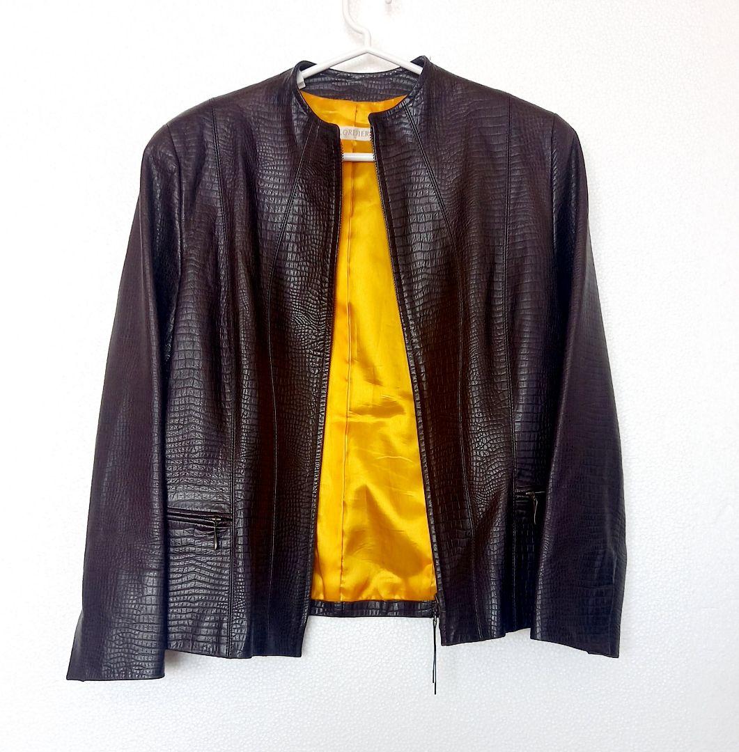 百貨店ブランド　CORDIER 　ワールド　 ラムレザージャケット　2XL相当