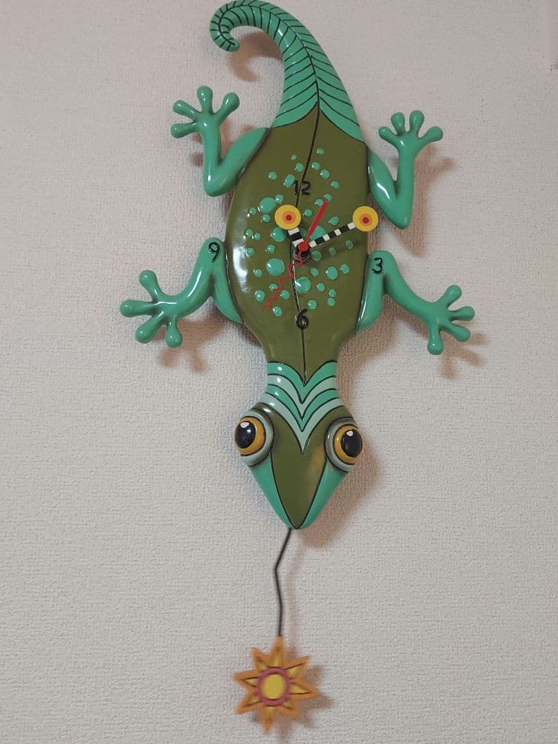 トカゲ型 振り子時計 アート時計