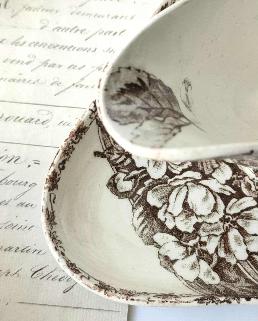 希少　美品　エミールブルジョワ　マロン　ソーシエール　フランスアンティーク