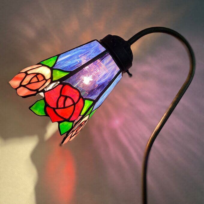 薔薇のテーブルランプ♢ステンドグラス
