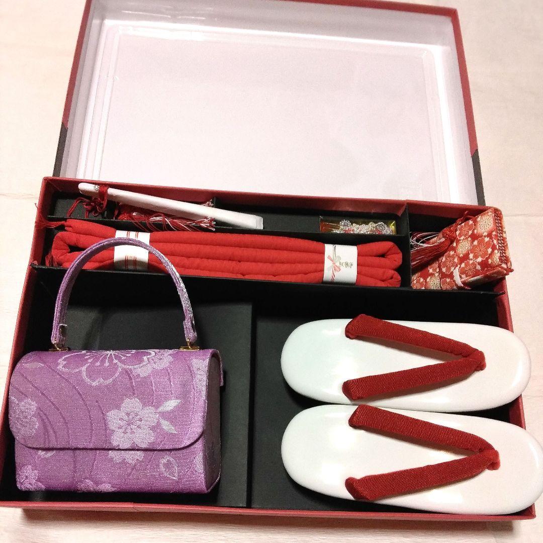 正絹京友禅☆箔散らし＋金駒刺繡☆八重紅枝垂れ桜や鴛鴦雅やかな7歳七五三向け祝い着