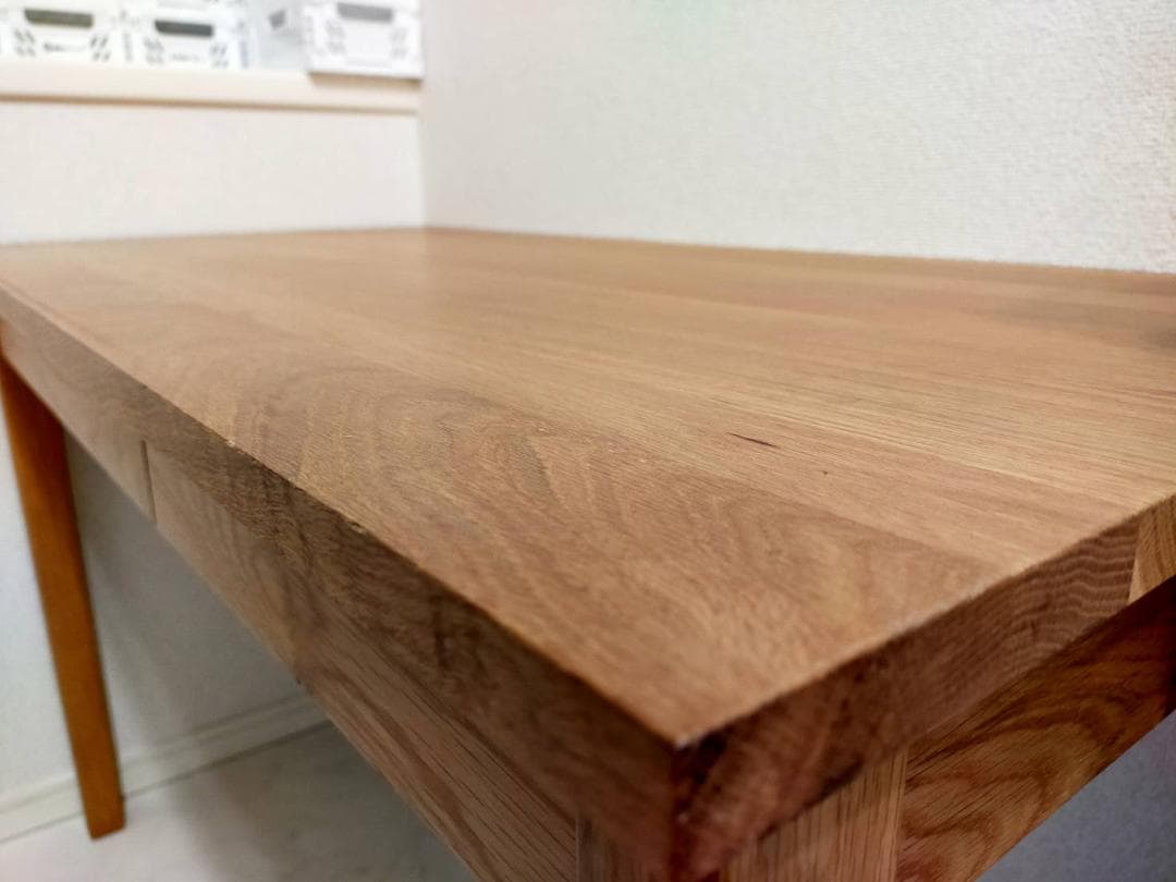 無印良品 MUJI 木製デスク オーク材 引出付 幅１４０ｃｍ 直接引取歓迎