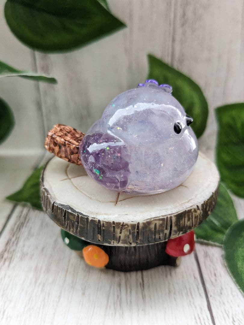 【ゼロ】アメジスト✕スコロライトのシマエナガちゃん形オルゴナイト☆他５点