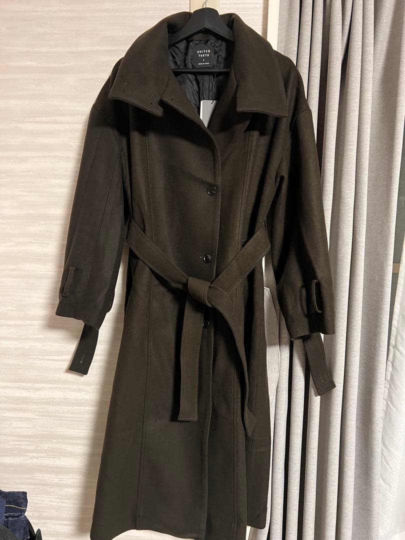 UNITED TOKYO スタンドカラーロングコート　BROWN SIZE2