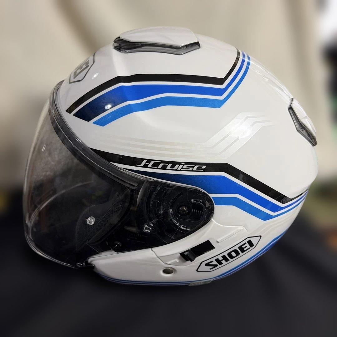 SHOEI J-Cruise ジェットヘルメット ホワイト/ブルー Lサイズ