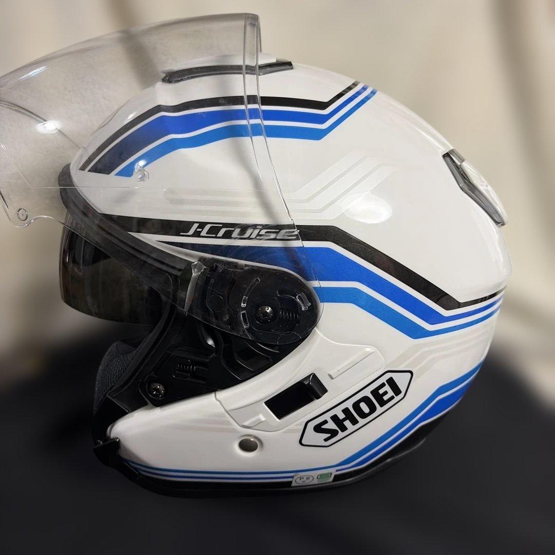 SHOEI J-Cruise ジェットヘルメット ホワイト/ブルー Lサイズ