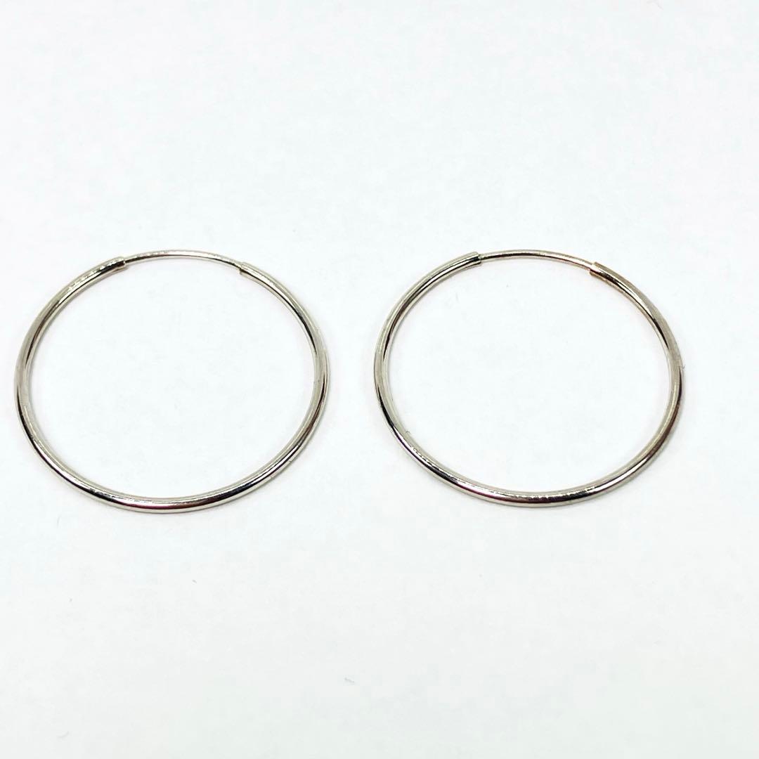 K10(WG) 地金 フープ ピアス 直径20mm