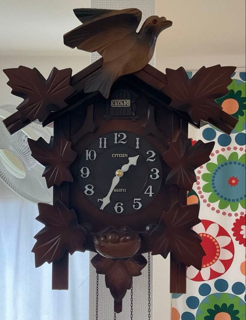 シチズン　鳩時計　木製cuckoo時計 鳥の装飾付き 昭和レトロ　カッコー時計