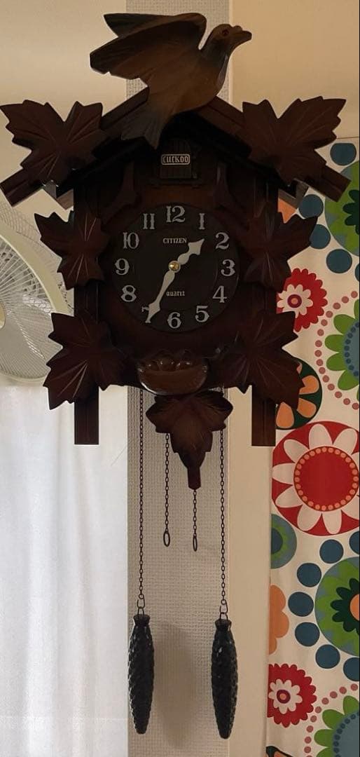 シチズン　鳩時計　木製cuckoo時計 鳥の装飾付き 昭和レトロ　カッコー時計