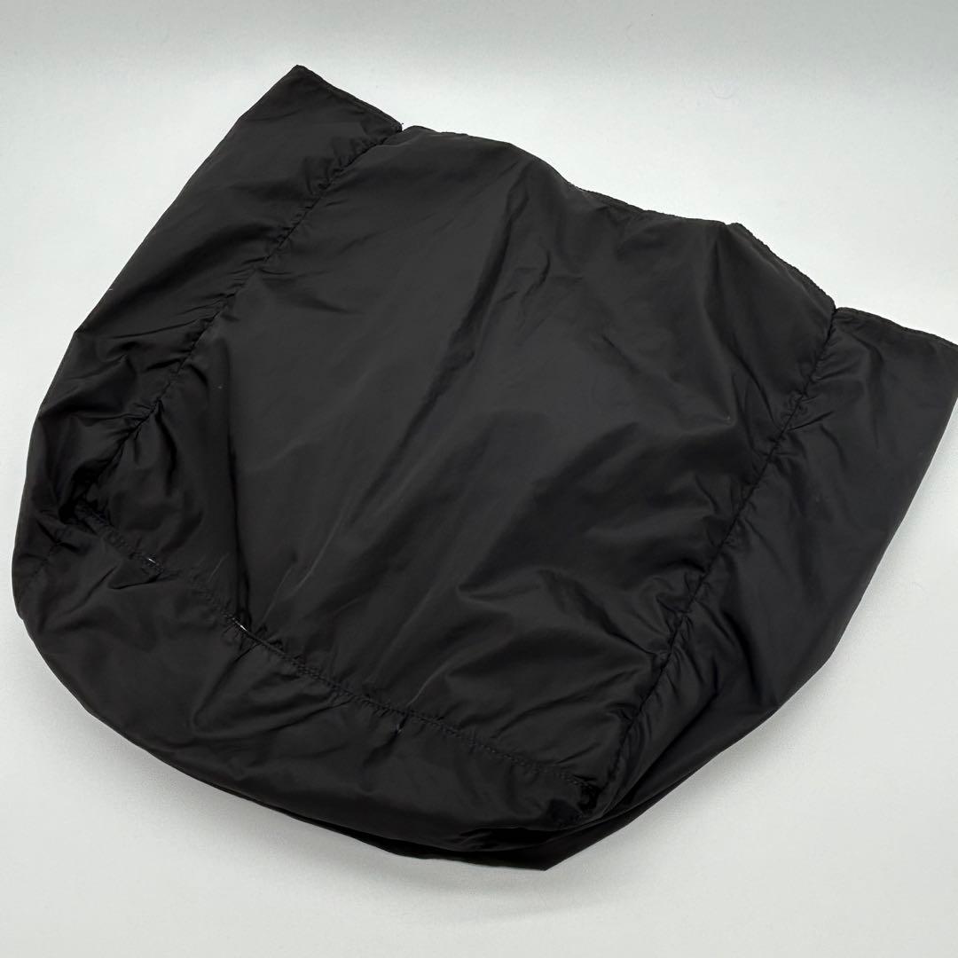 PRADA ギンガムチェック トートバッグ 三角ロゴ 大容量 ブラック 白タグ