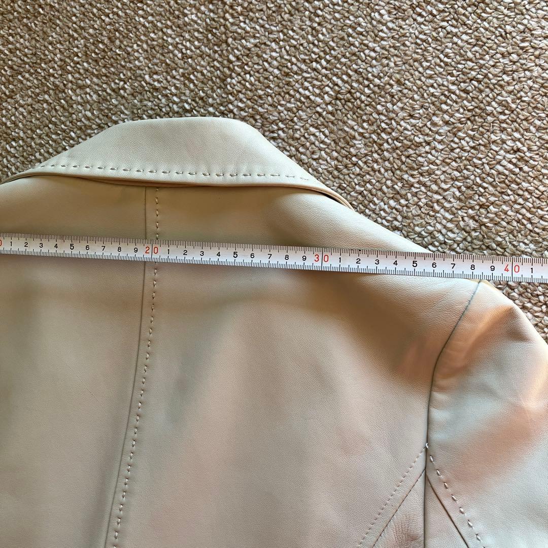 DAMA collection ライダースジャケット ライトベージュ　羊革