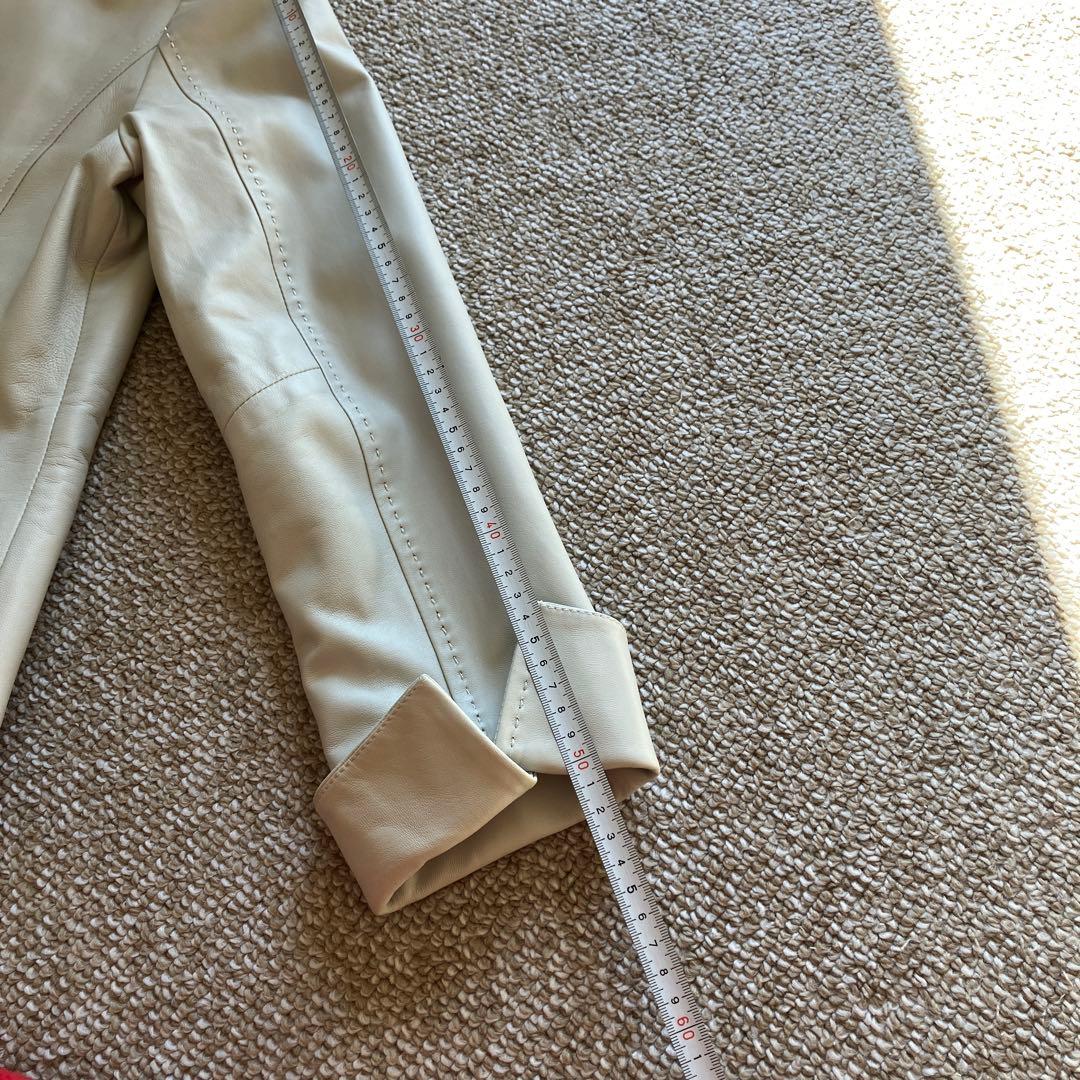 DAMA collection ライダースジャケット ライトベージュ　羊革