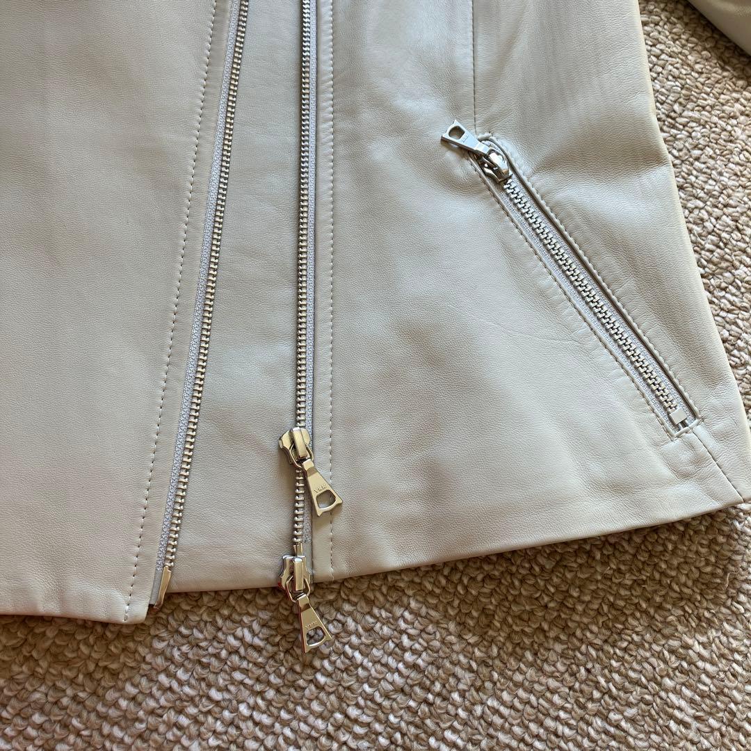 DAMA collection ライダースジャケット ライトベージュ　羊革