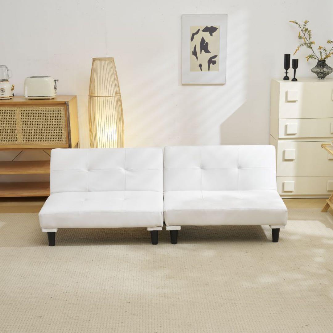 【新品】省スペース2人用ロータイプソファベッド