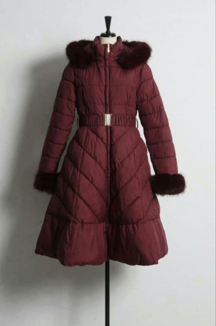 【ボルドー系カラー】ロングダウンコート