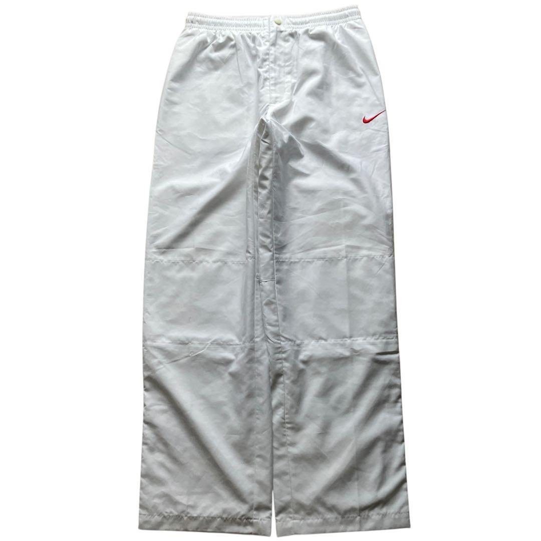 極太00s美品 OLD NIKE XLサイズ バギーナイロントラックパンツ 白