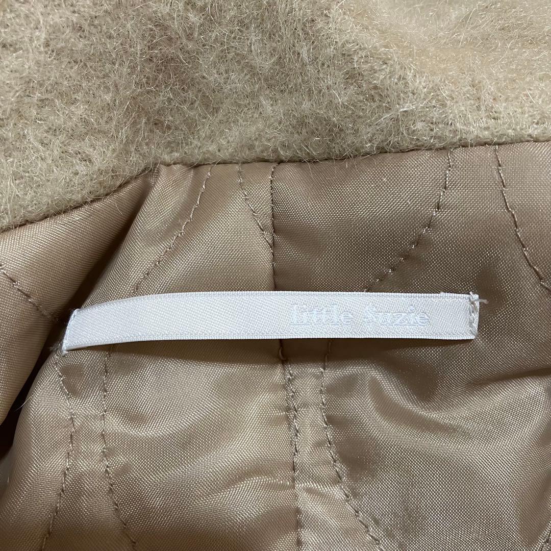 リトルスージー モヘアシャギーケープコート ブラウン 比翼