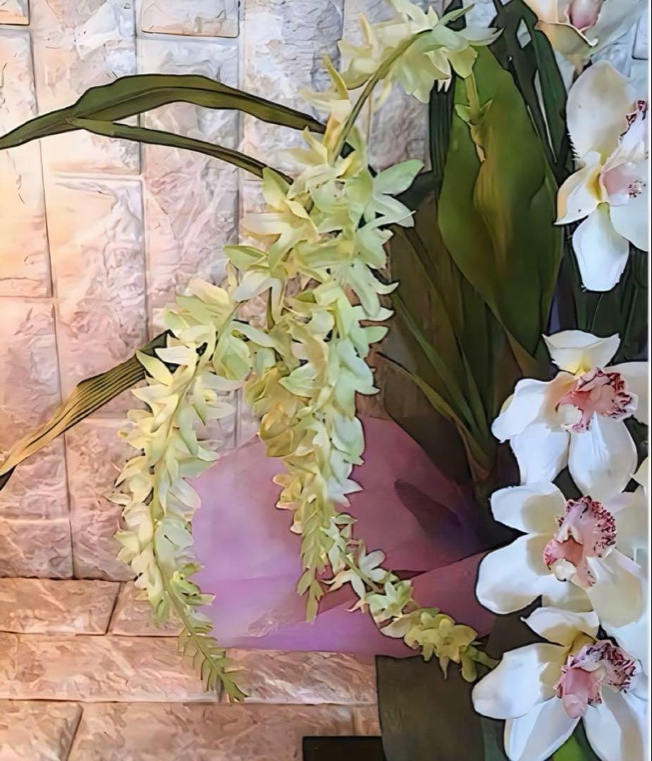 光触媒　人工観葉植物　ウォールグリーン　フェイクグリーン　シンピジューム615