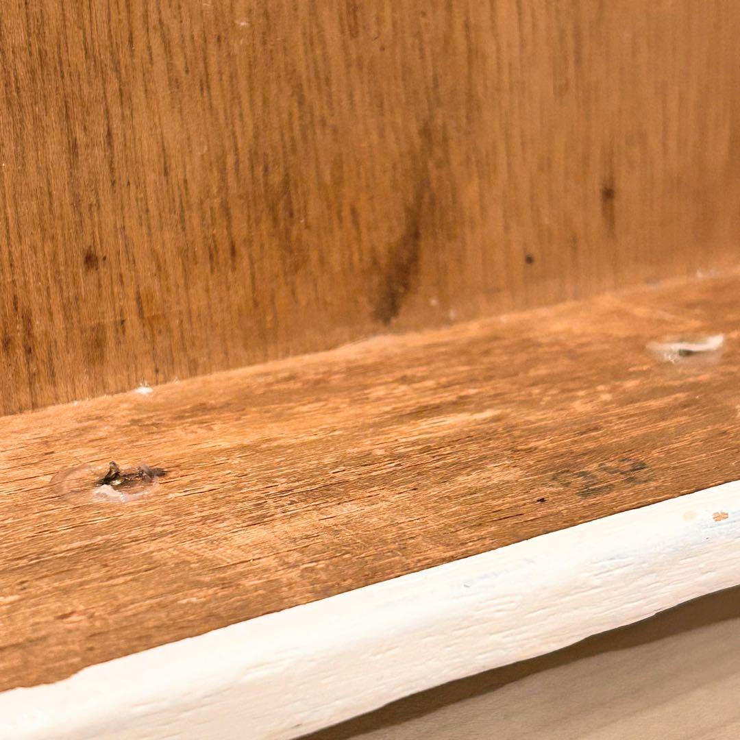 アンティーク　ホワイト サイドテーブル 引き出し付き