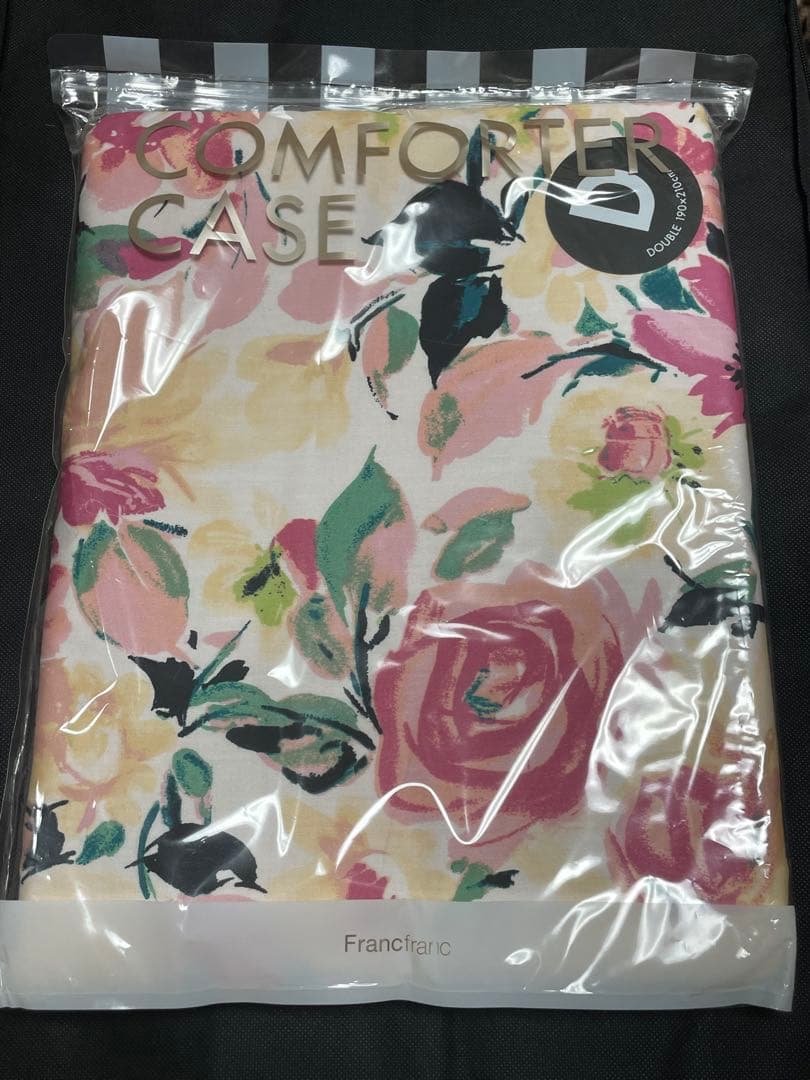 Francfranc フラワー柄 掛布カバー　ダブルベッドサイズ