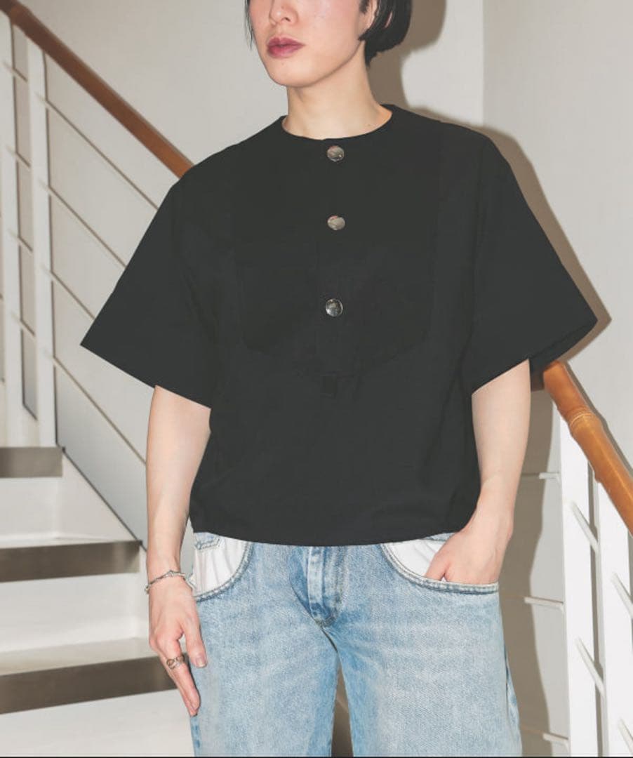 THE RERACS / ビブフロント ショートスリーブ シャツ