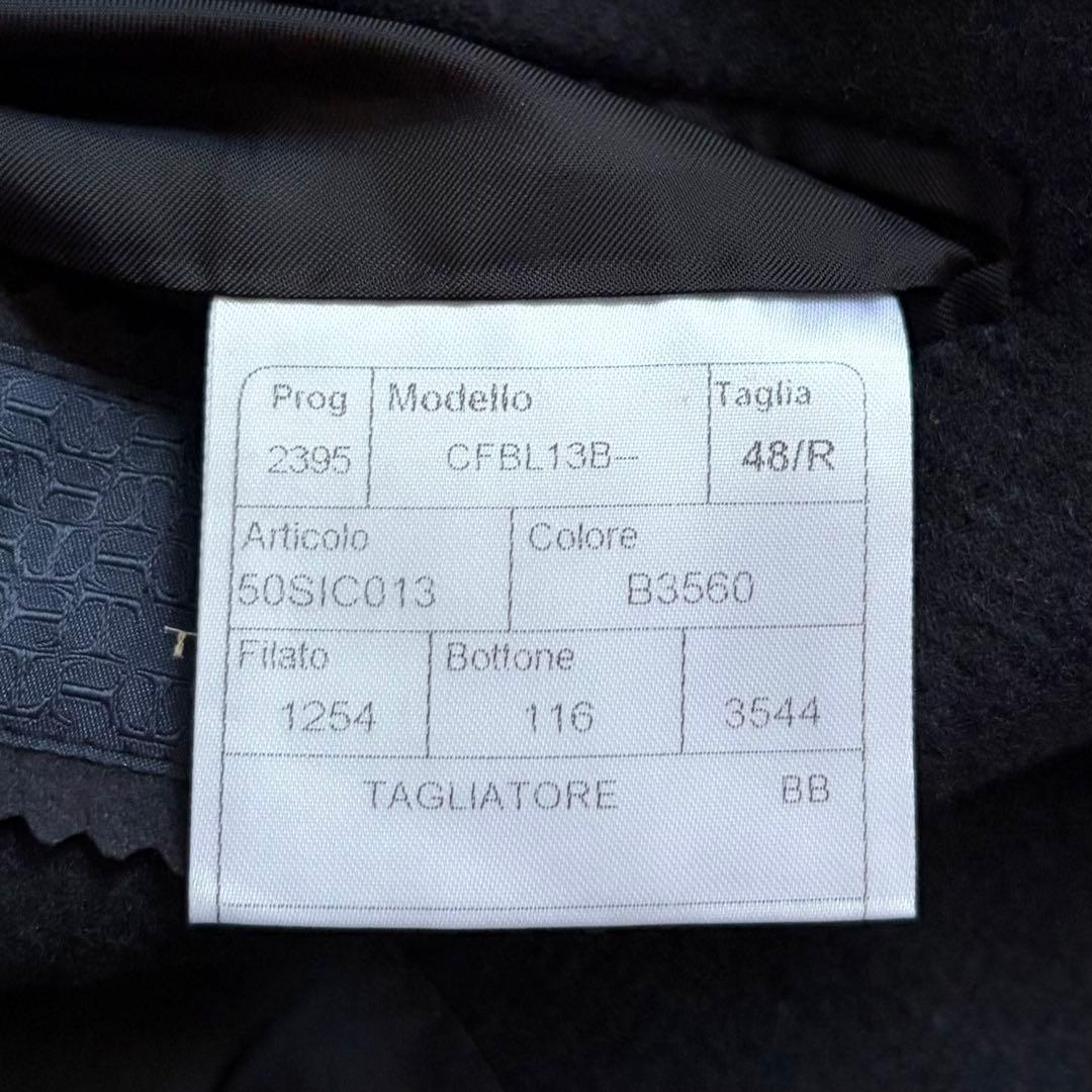 <美品>TAGLIATORE 新ロゴ ネイビー ウール チェスターコート 48