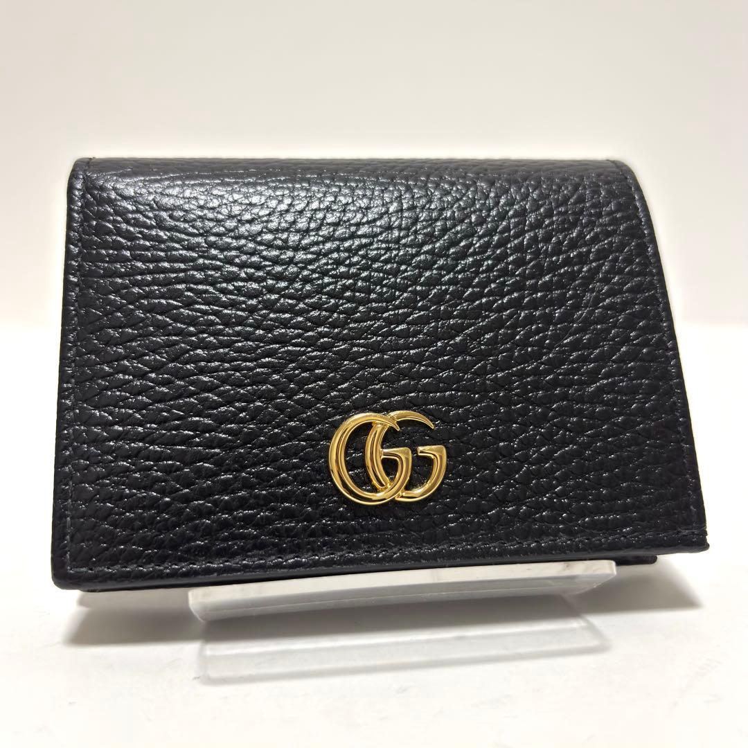 528箱付✨未使用級✨GUCCI グッチ 財布 GGマーモント レザー ブラック