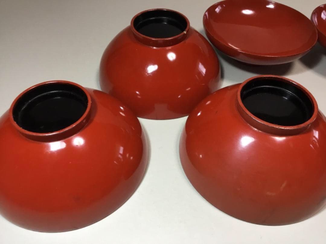 漆器◆雛人形文 / 吸い物椀３客◆傷みあり 雛コレクション 立ち雛 和食器