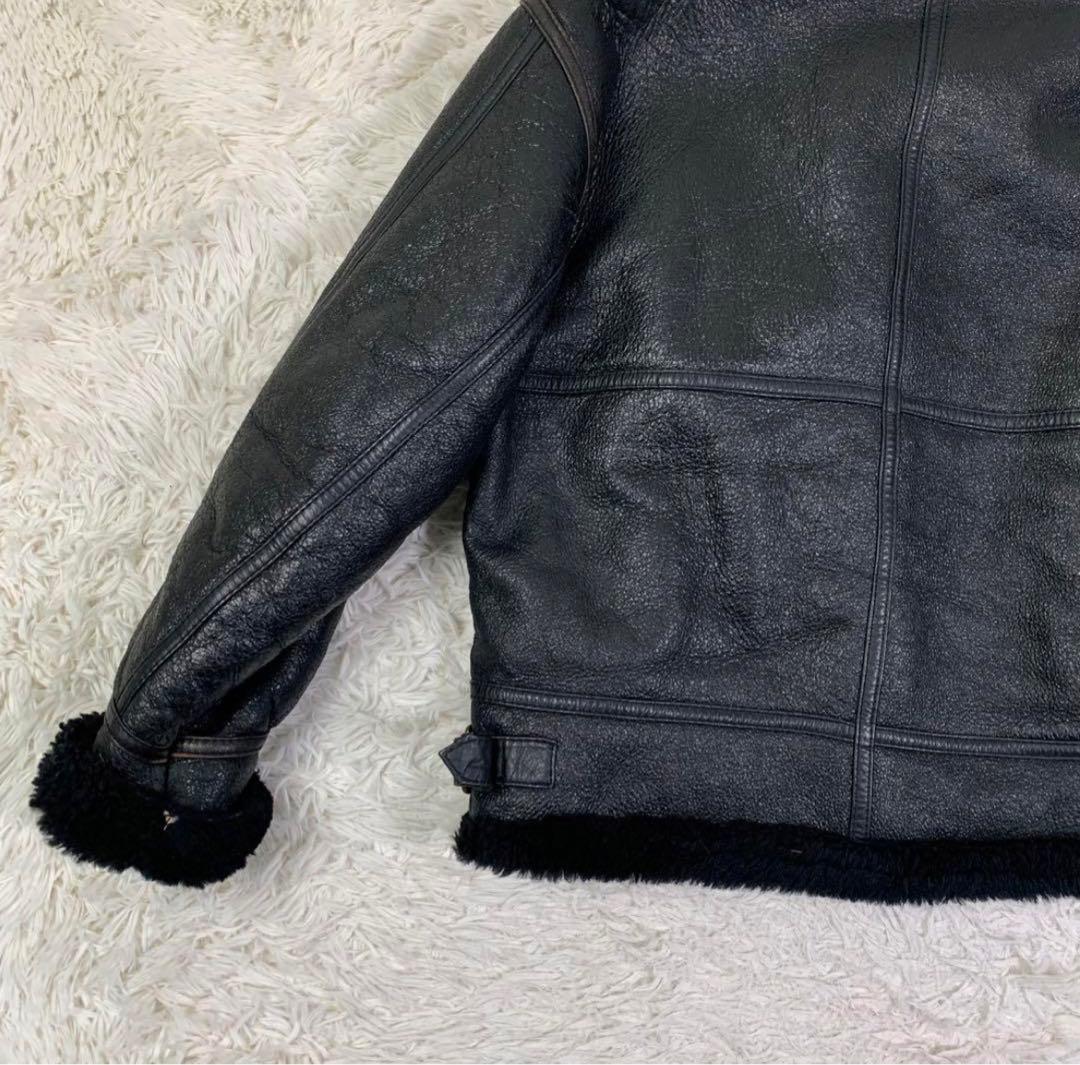 《激レア》B-3 ムートンジャケット ブラック メンズ ボンバー 羊革 M