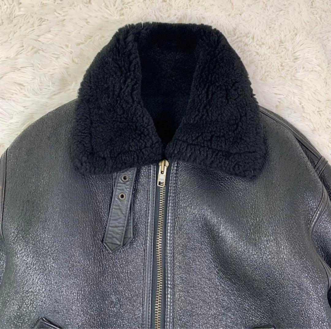 《激レア》B-3 ムートンジャケット ブラック メンズ ボンバー 羊革 M