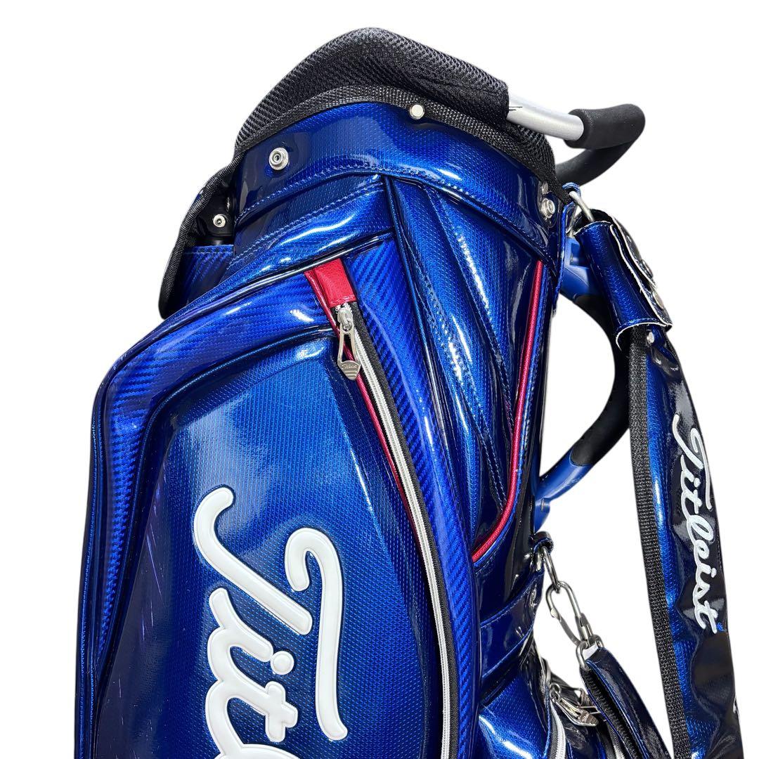 タイトリスト スタンド キャディバッグ 9型 エナメル ブルー