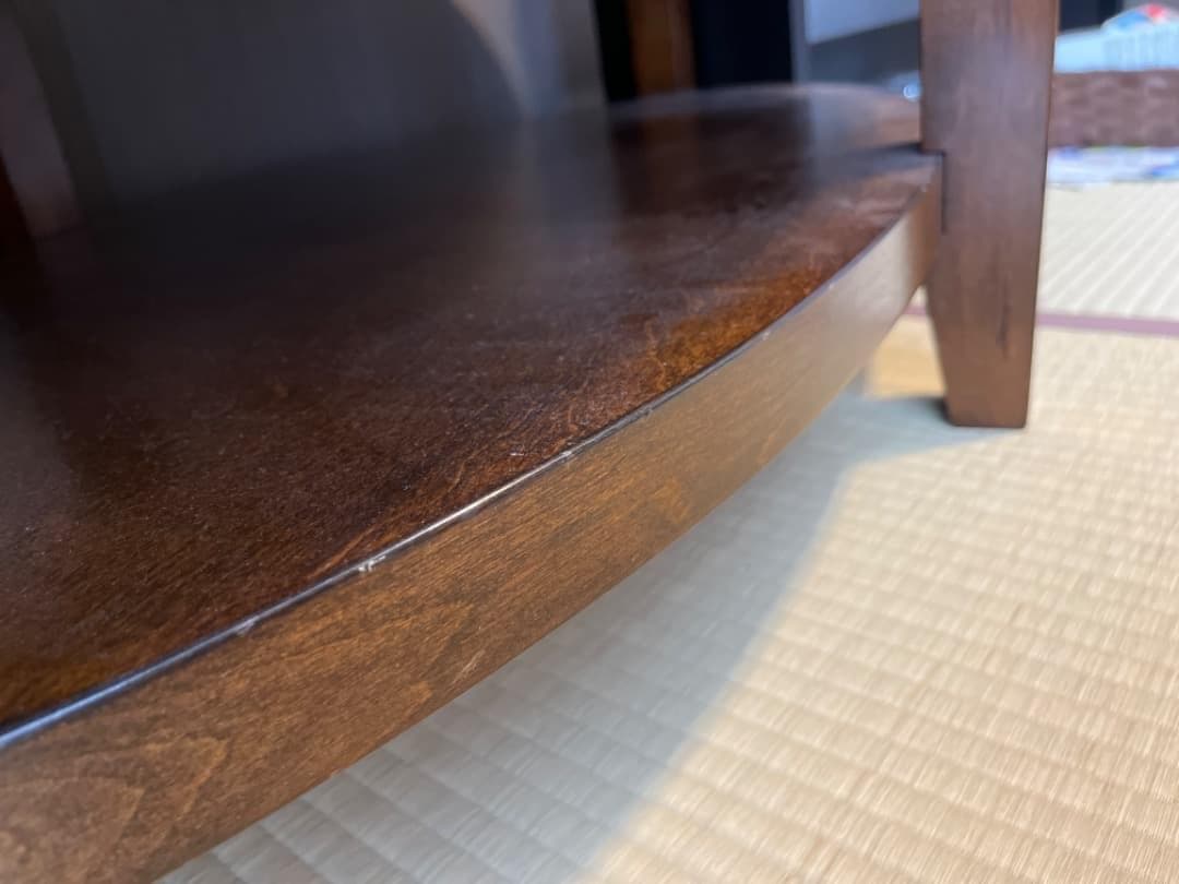 楕円形2段センターテーブル中棚板付き リビングローテーブル