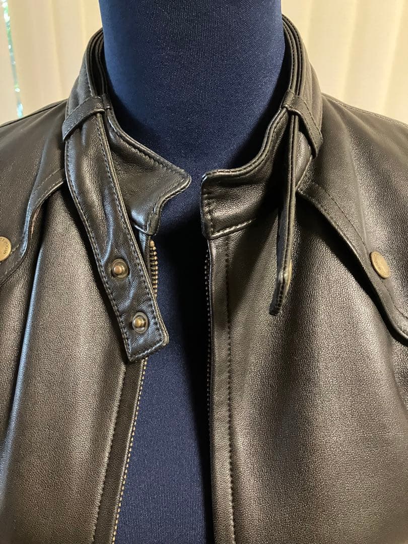 ダークブラウンレザー ライダースジャケット