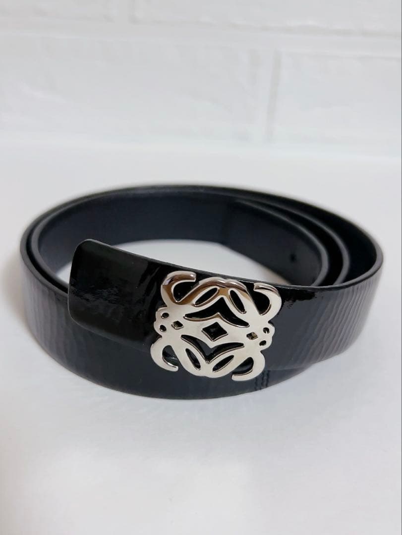 ロエベ　LOEWE ベルト　アナグラム　黒　ブラック