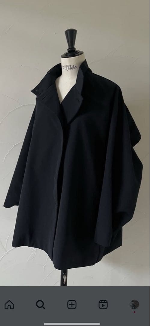 JULY NINEスタンドカラー　ハーフコート　ネイビー