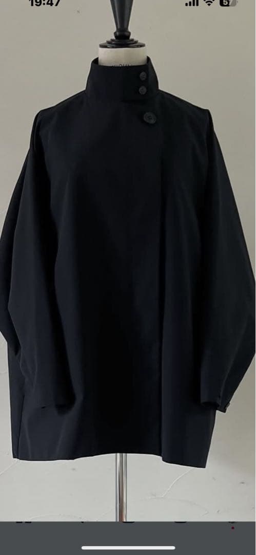 JULY NINEスタンドカラー　ハーフコート　ネイビー