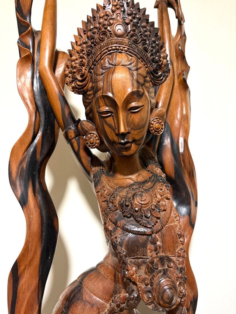 【130cm】 バリ　木製彫刻 女性像