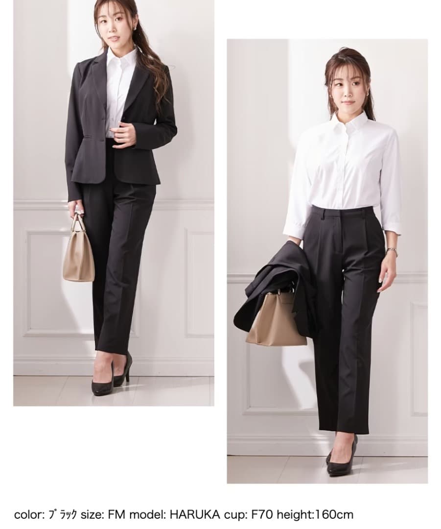 美品【大きい胸専用】RISPY 洗える ストレッチパンツスーツ（吸汗速乾）