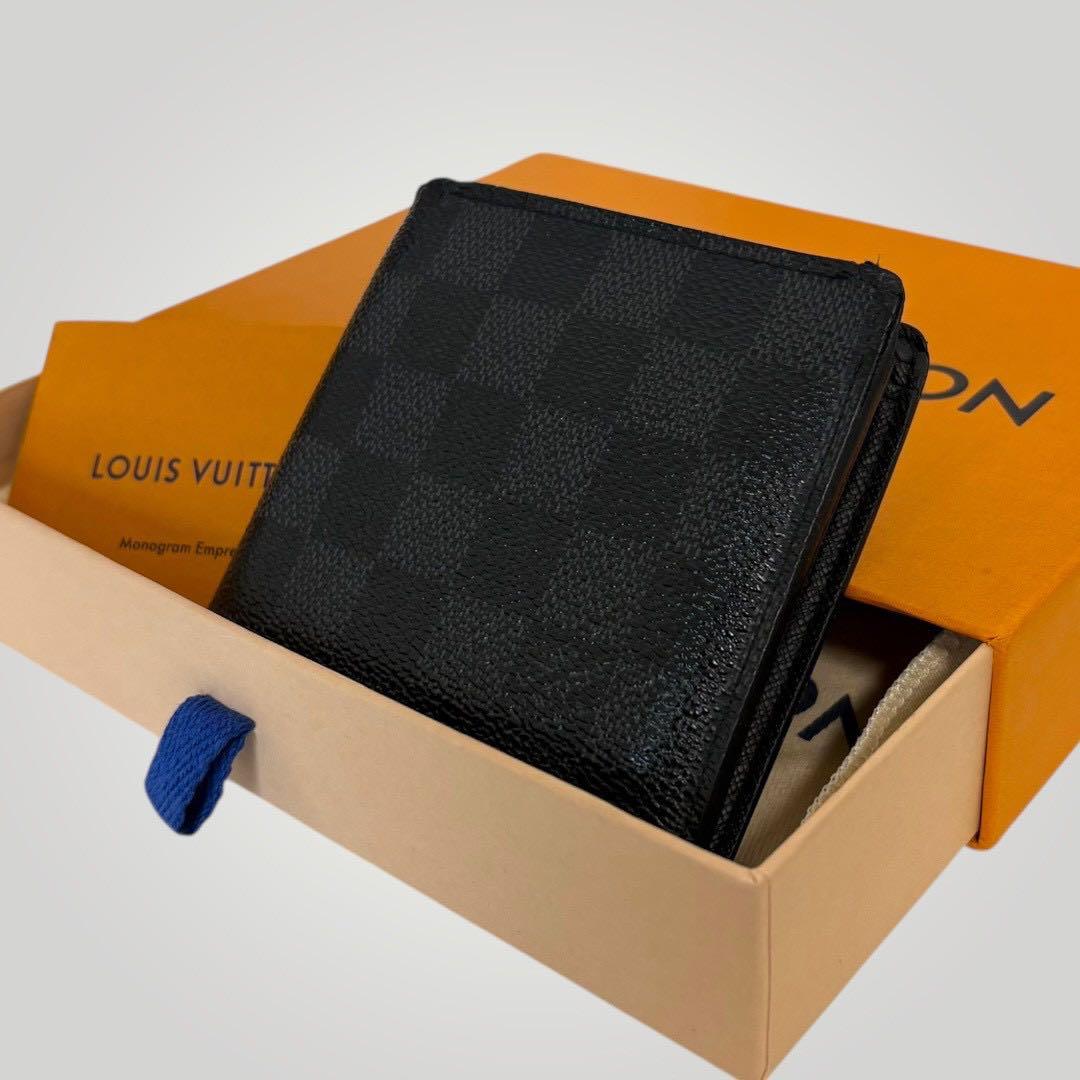 ルイヴィトン 財布 ポルトフォイユ マルコ ダミエ柄　二つ折り財布