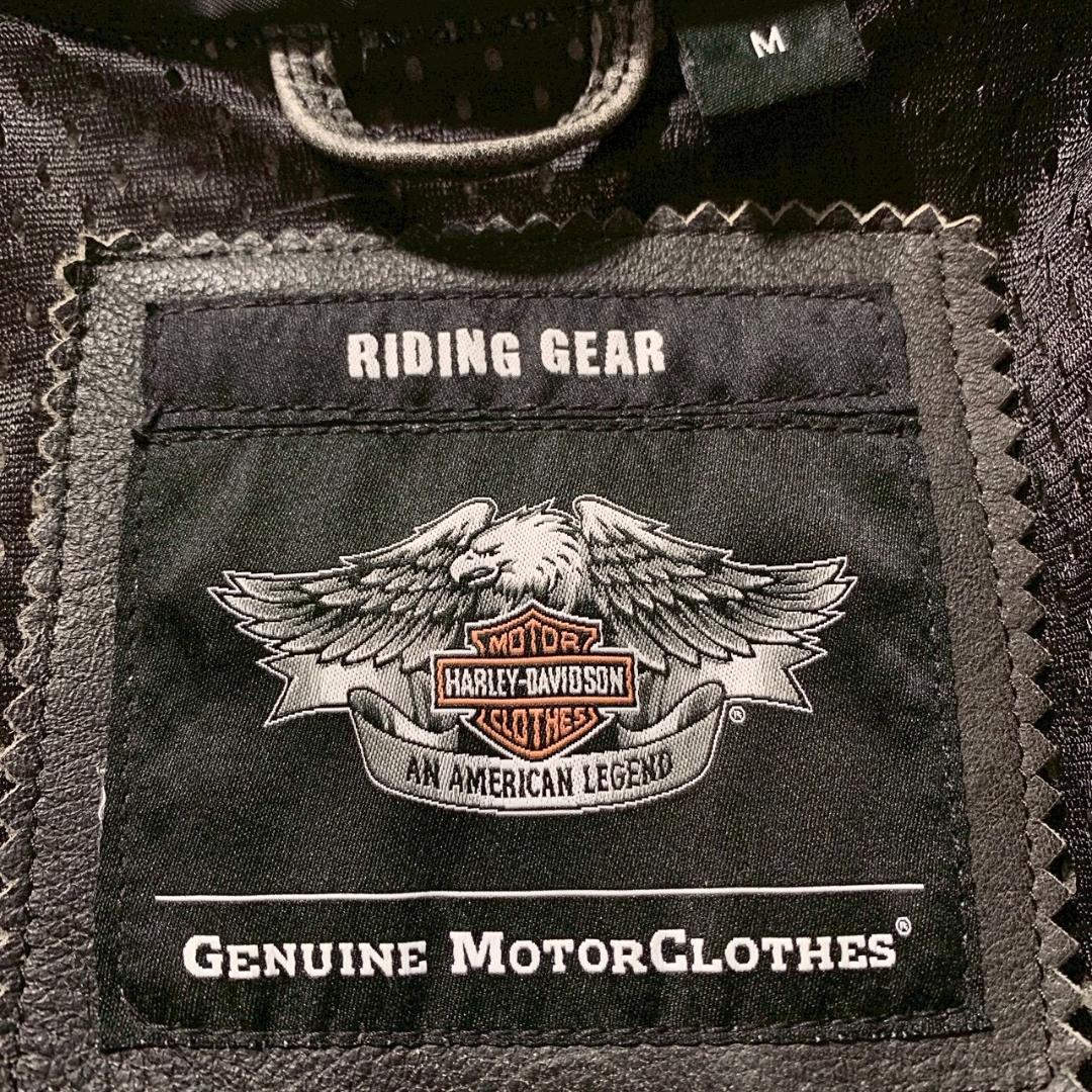 【激渋】ハーレーダビッドソン シングル ライダースジャケット 牛革 パンチング