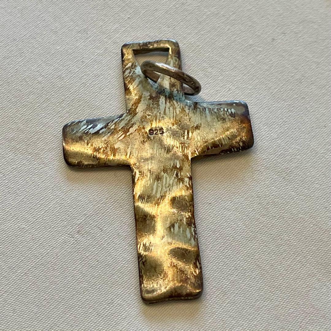 925シルバー ハンマードクロス ネックレス